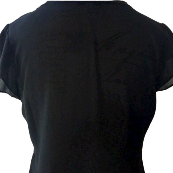 Willi Smith Black Floral Cut Out Punk Top w/ Matching Flap Wallet Set - Picture 5 of 10